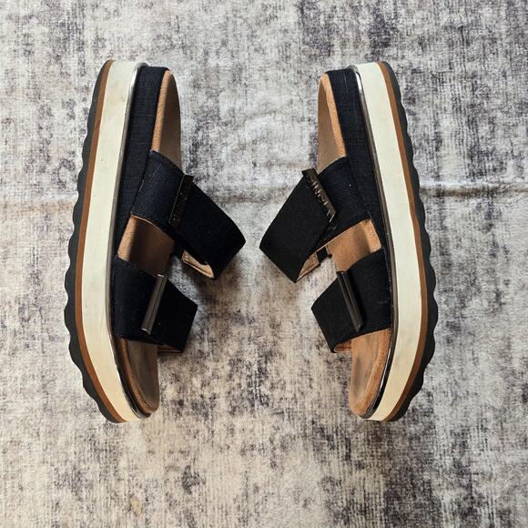 Vionic Brandie Sandals Womens Size 7 Black Platform Slide Double Strap Orthotic - Picture 3 of 9